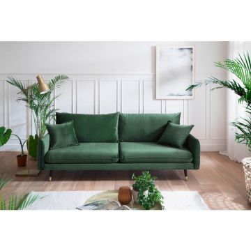 Canapea Cu 3 Locuri, textil, verde