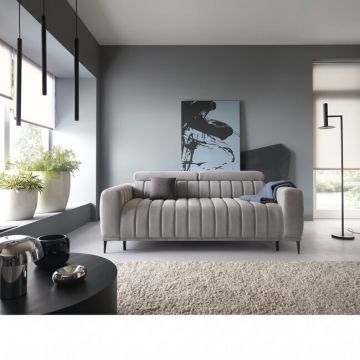 Canapea extensibila GANDI 140, 207X102X95 cm, stofa catifelata gama Premium, cu tetiere reglabile