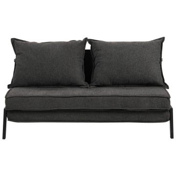 Canapea Extensibilă, textil, gri închis