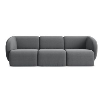 Canapea gri cu tapițerie din catifea 244 cm Lani – Makamii