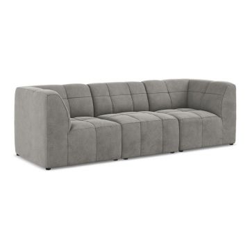 Canapea gri cu tapițerie din catifea 255 cm Aloha – Makamii