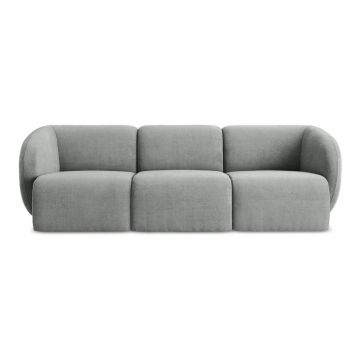 Canapea gri cu tapițerie din chenille 244 cm Lani – Makamii