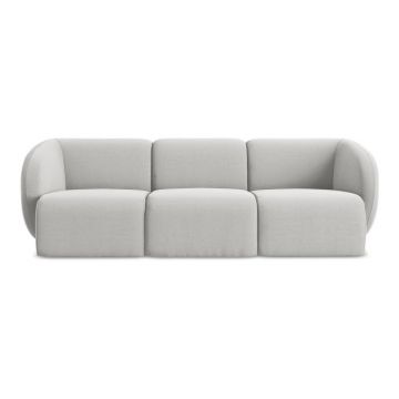 Canapea gri deschis cu tapițerie din catifea 244 cm Lani – Makamii