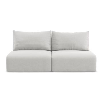 Canapea gri deschis extensibilă/cu spațiu de depozitare cu tapițerie din catifea 216 cm Kalena – Makamii