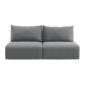 Canapea gri extensibilă/cu spațiu de depozitare cu tapițerie din catifea 216 cm Kalena – Makamii