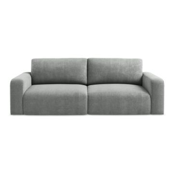 Canapea gri extensibilă/cu spațiu de depozitare cu tapițerie din chenille 252 cm Kona – Makamii