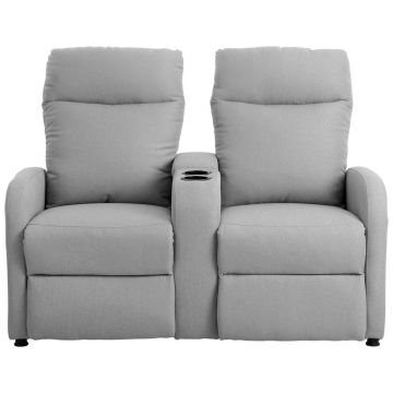 Canapea Home Cinema, textil, gri deschis