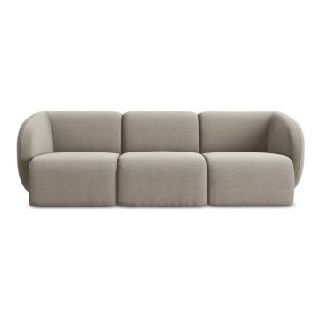 Canapea maro deschis cu tapițerie din catifea 244 cm Lani – Makamii