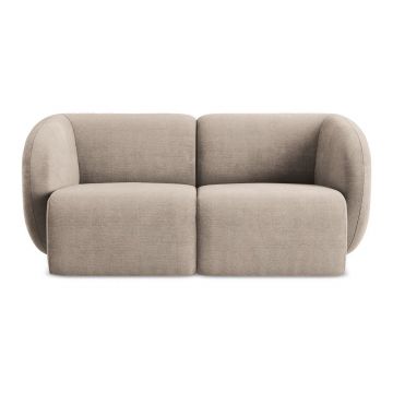 Canapea maro deschis cu tapițerie din chenille 174 cm Lani – Makamii