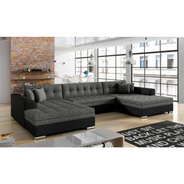 Canapea Modulară, textil, antracit, negru