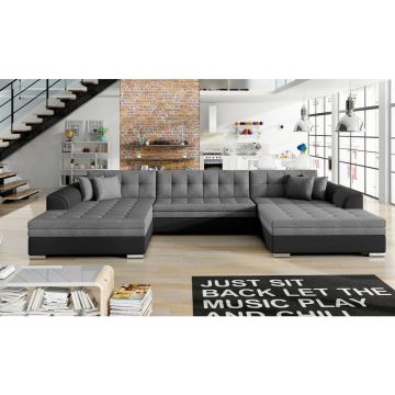 Canapea Modulară, textil, grafit, negru