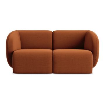 Canapea teracotă cu tapițerie din catifea 174 cm Lani – Makamii