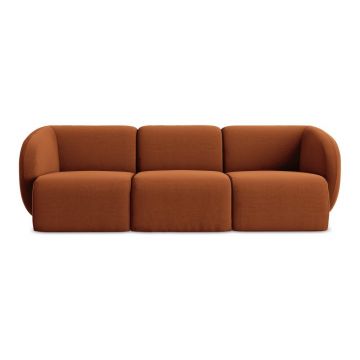 Canapea teracotă cu tapițerie din catifea 244 cm Lani – Makamii