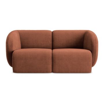 Canapea teracotă cu tapițerie din chenille 174 cm Lani – Makamii