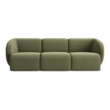 Canapea verde cu tapițerie din catifea 244 cm Lani – Makamii