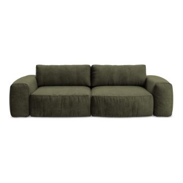 Canapea verde extensibilă cu tapițerie din chenille 275 cm Kuki – Makamii