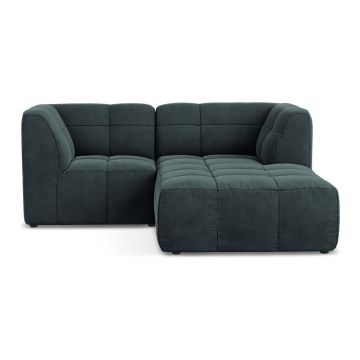 Colțar albastru cu tapițerie din catifea (cu colț pe partea dreaptă/cu șezlong) Aloha – Makamii