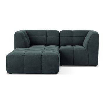 Colțar albastru cu tapițerie din catifea (cu colț pe partea stângă/cu șezlong) Aloha – Makamii