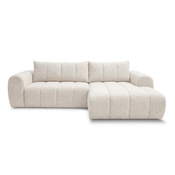 Colțar bej (cu colț pe partea dreaptă/cu șezlong) Nesty – Bobochic Paris