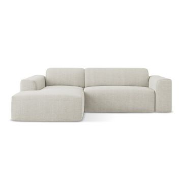 Colțar bej (cu colț pe partea stângă/cu șezlong) Keli – Makamii