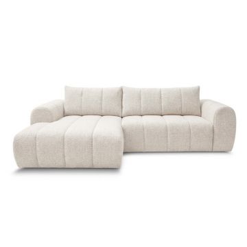 Colțar bej (cu colț pe partea stângă/cu șezlong) Nesty – Bobochic Paris