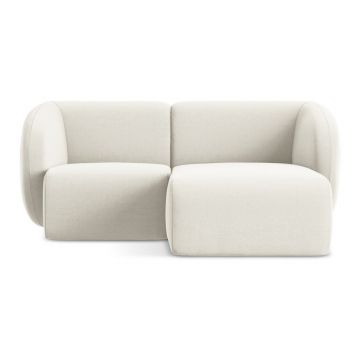 Colțar bej cu tapițerie din catifea (cu colț pe partea dreaptă/cu șezlong) Lani – Makamii