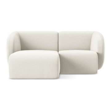 Colțar bej cu tapițerie din catifea (cu colț pe partea stângă/cu șezlong) Lani – Makamii