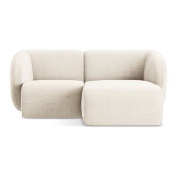 Colțar bej cu tapițerie din chenille (cu colț pe partea dreaptă/cu șezlong) Lani – Makamii