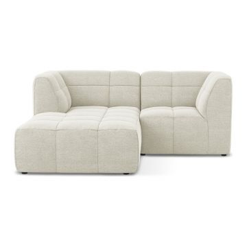 Colțar bej cu tapițerie din țesătură bouclé (cu colț pe partea stângă/cu șezlong) Aloha – Makamii