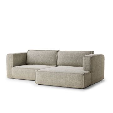 Colțar bej extensibil/cu spațiu de depozitare cu tapițerie din chenille (cu colț pe partea dreaptă/cu șezlong) Velto – Maison de Rêve