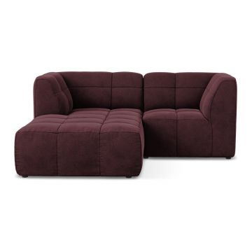 Colțar burgundy cu tapițerie din catifea (cu colț pe partea stângă/cu șezlong) Aloha – Makamii