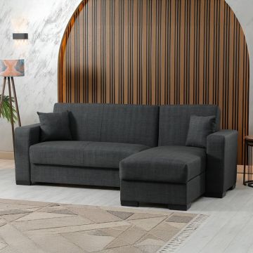 Colțar extensibil reversibil Dumma, antracit, 226x148x86 cm