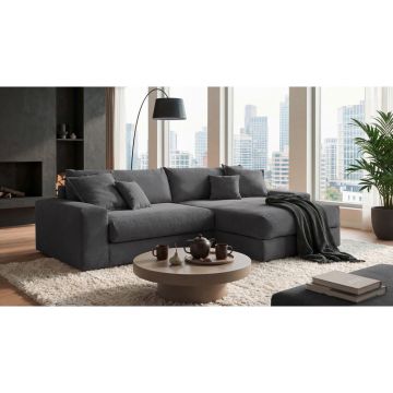 Colțar Extensibil, textil, antracit