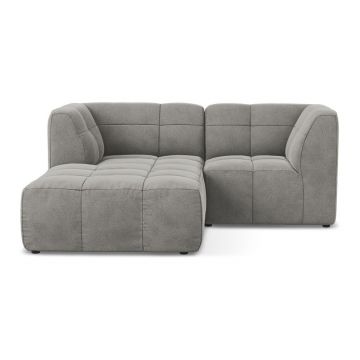 Colțar gri cu tapițerie din catifea (cu colț pe partea stângă/cu șezlong) Aloha – Makamii