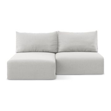 Colțar gri deschis extensibil/cu spațiu de depozitare cu tapițerie din catifea (cu colț pe partea stângă/cu șezlong) Kalena – Makamii