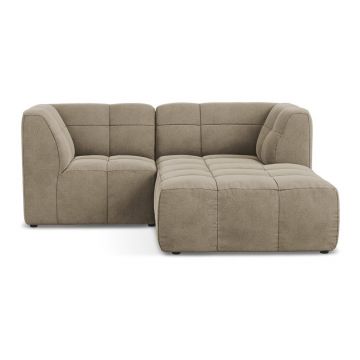 Colțar maro cu tapițerie din catifea (cu colț pe partea dreaptă/cu șezlong) Aloha – Makamii