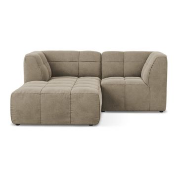 Colțar maro cu tapițerie din catifea (cu colț pe partea stângă/cu șezlong) Aloha – Makamii