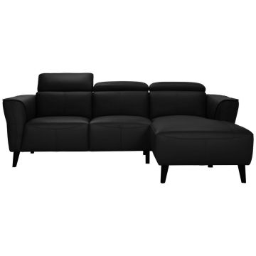 Colțar, piele, negru