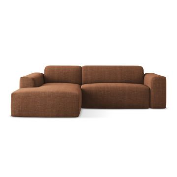 Colțar teracotă (cu colț pe partea stângă/cu șezlong) Keli – Makamii