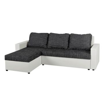 Colțar, textil, material pe bază de lemn, negru, alb