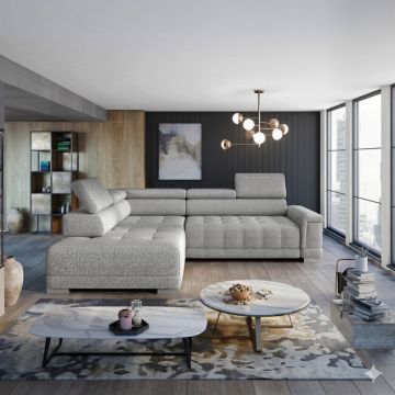 Coltar CAMPO L, 292X220X101 cm, materiale personalizabile, gama Premium, cu reglaj electric si tetiere reglabile