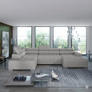 Coltar CAMPO XL, 374x220x101 cm, materiale personalizabile, gama Premium, cu reglaj electric