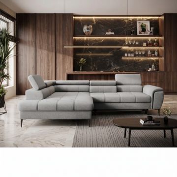 Coltar extensibil DENVER L - 288X218X94 cm, materiale personalizabile, gama Premium, cu lada depozitare