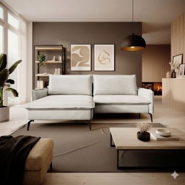 Coltar extensibil GLOSSY,226X162X88 cm, culoare personalizabila, gama Premium, cu lada depozitare