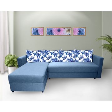 Coltar living extensibil, Croma Stofa Albastra N74