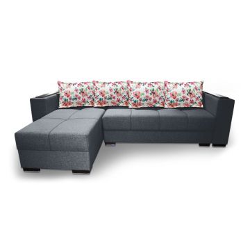 Coltar living extensibil Solis Neve 97 gri inchis