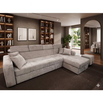 Coltar Tessa 3 locuri, extensibil - 320X165 cm, suprafata de dormit - 130x270 cm, culoare personalizabila