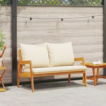 vidaXL Bancă de grădină cu pernă Ulei Natural 115 x 65 x 71 cm