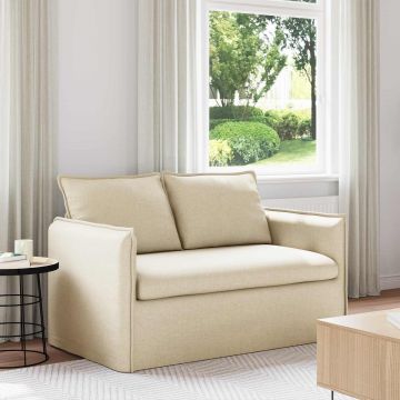 vidaXL Canapea Crem 136 x 82 x 85 cm țesătură