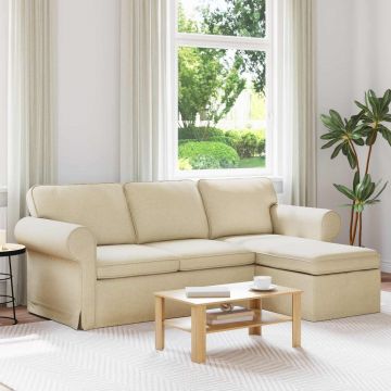 vidaXL Canapea Crem 215 x 138 x 80 cm țesătură